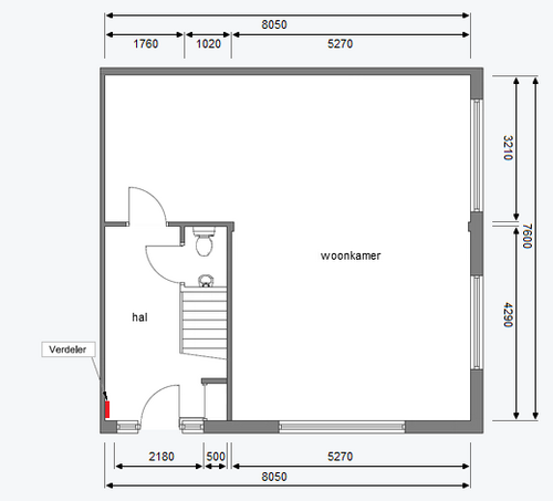 Tekening met afmetingen voor legplan